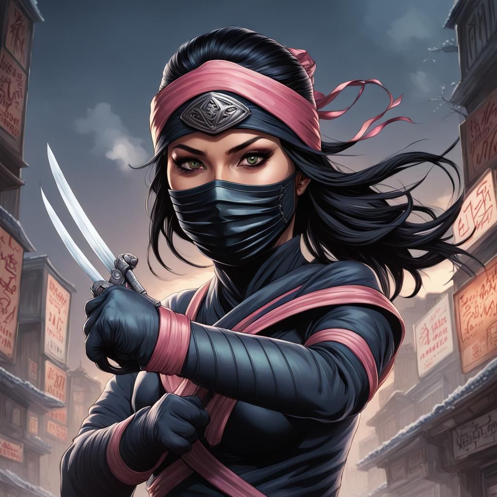 Hyperrealistic Guardian Ninja in Comic Book Style