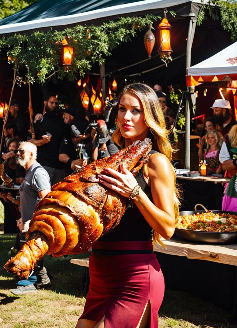 Goddess Enjoys Turkey Leg at RenFest