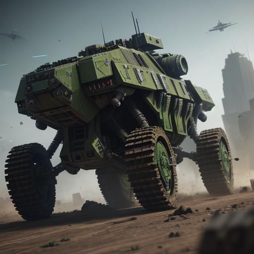 Detailed UNSC Woodland Warthog in Sci-Fi Style