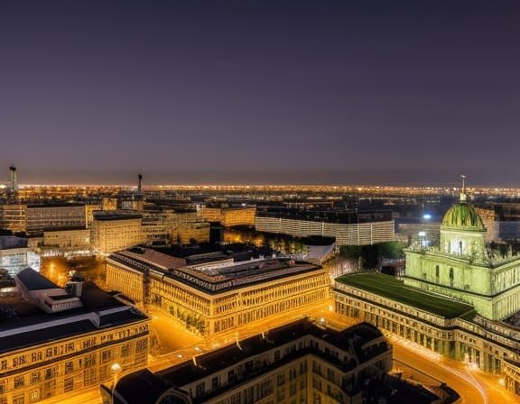 Helsinki Nighttime Cityscape
