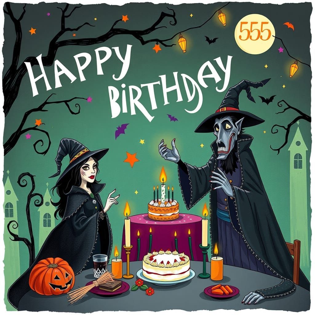 Whimsical Birthday Party with Witches and Werewolves