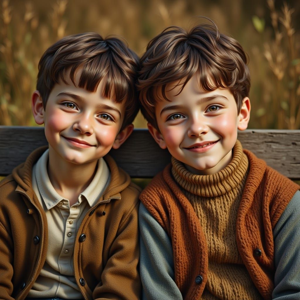 Two Young Brothers Share a Nostalgic Moment