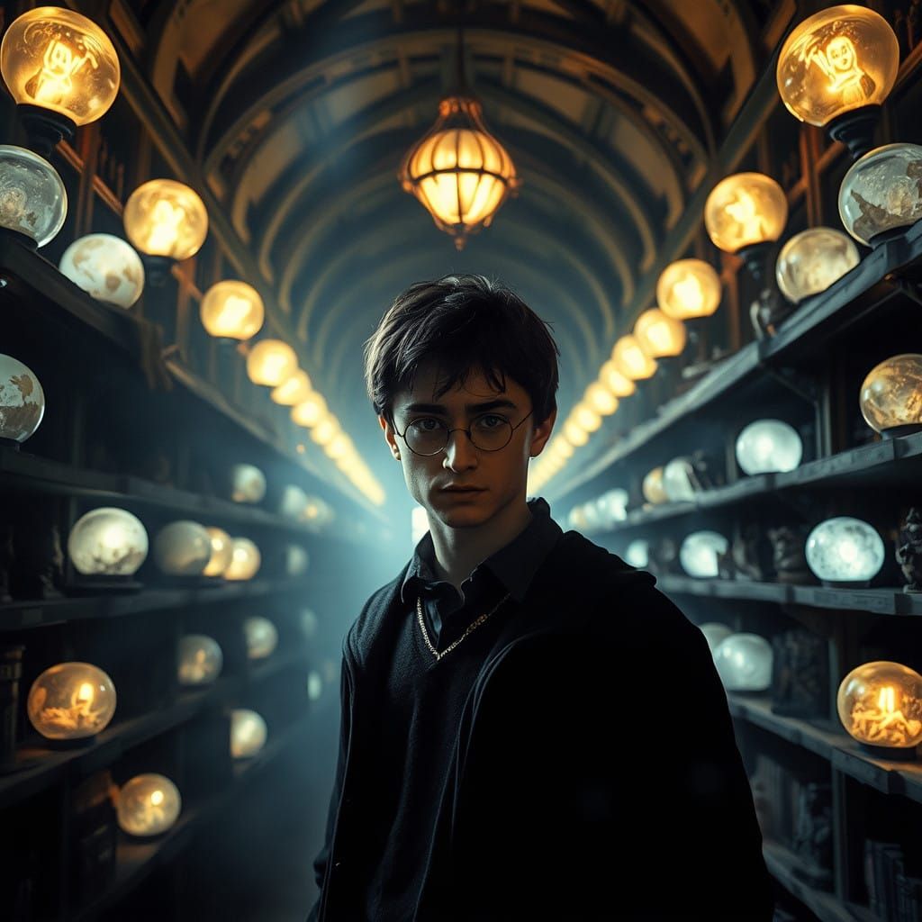 Ethereal Prophecies of Hogwarts in a Cyberpunk Aesthetic