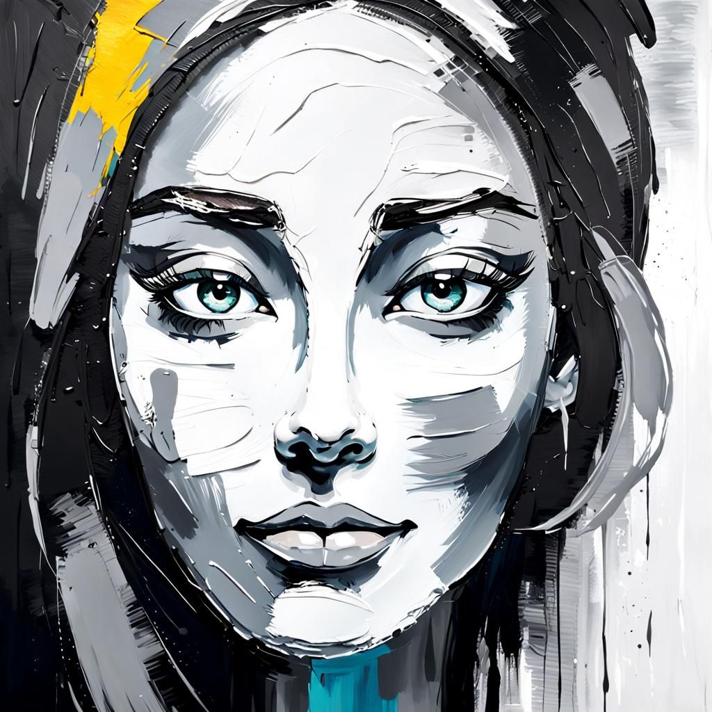 Pop-Expressionist Portrait with Impasto Oil Technique