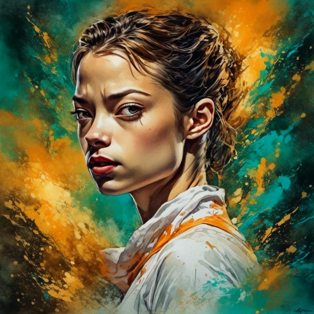 Dynamic Steppes Landscape in Digital Watercolor Style