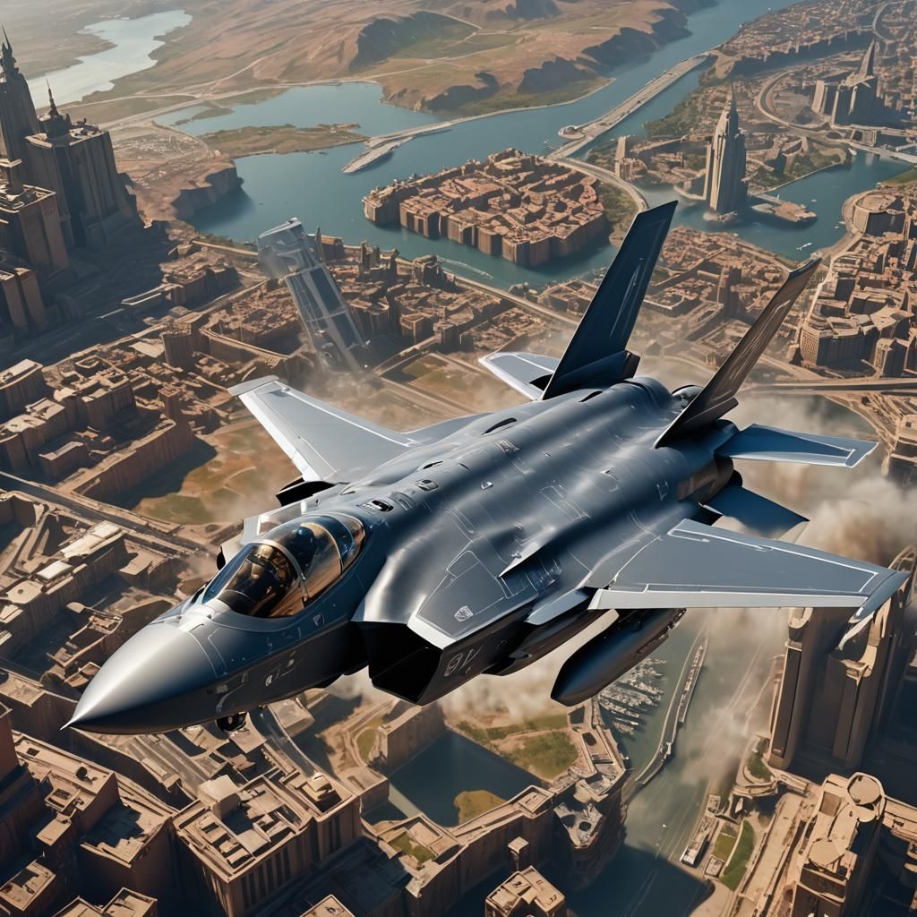 Pope Piloting F-35 Jet: Detailed Matte Painting