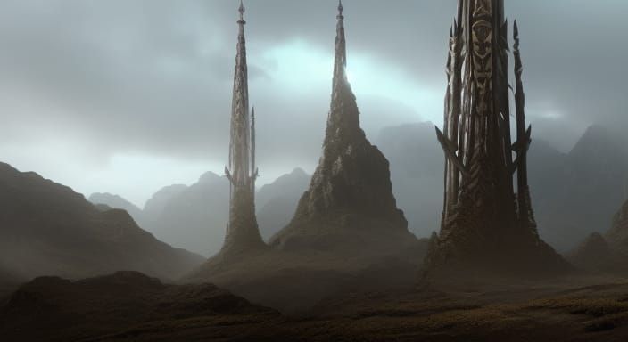Gnarled Druid Staff: Epic Digital Matte Painting