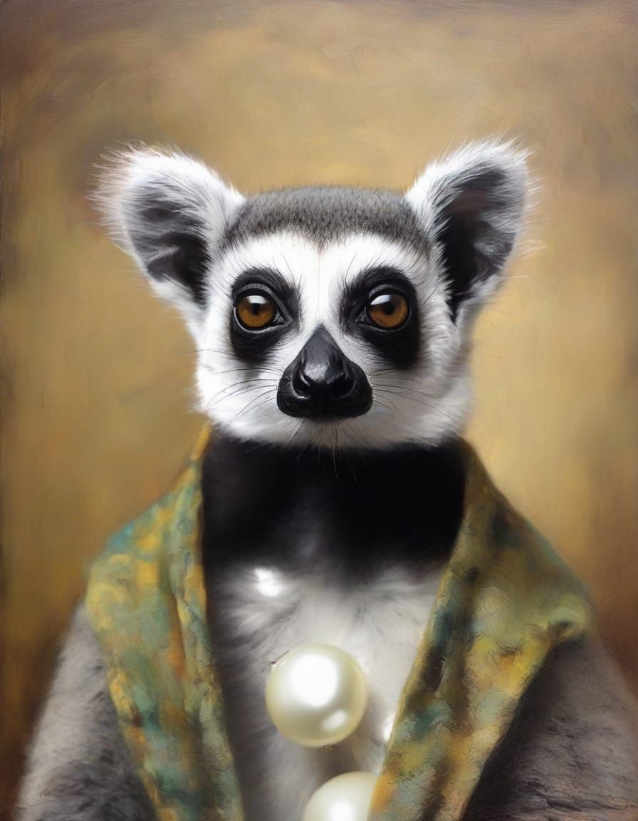 Lemur with pearl