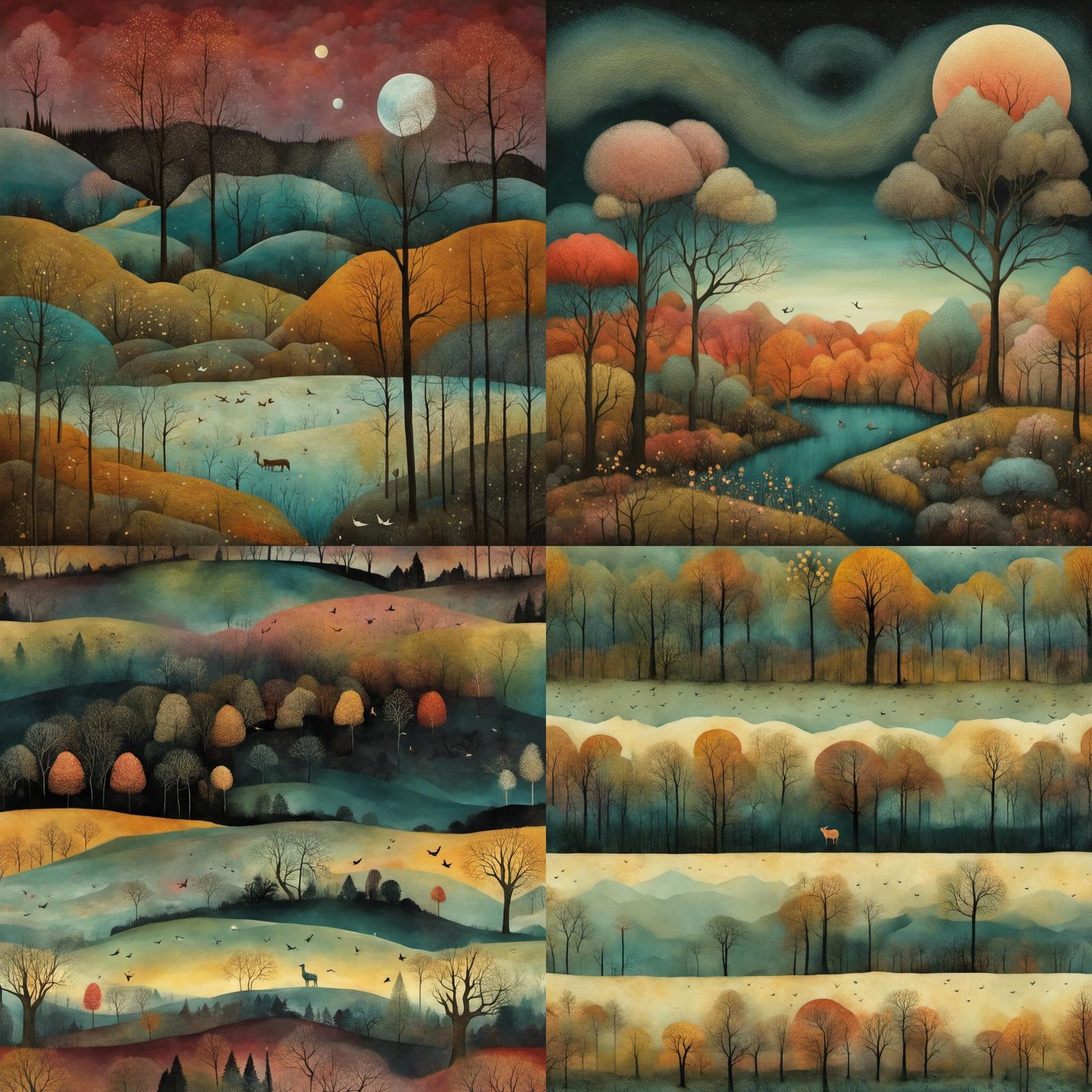 Dreamlike Landscape in Whimsical Style