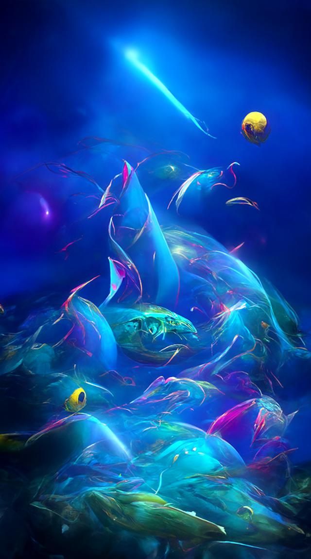 Surreal Galaxy Fish in Space: Digital Painting
