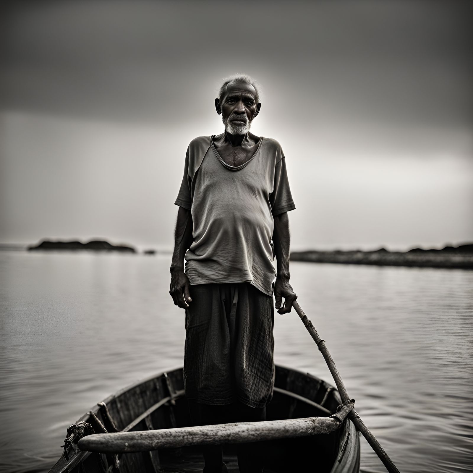 Island Man Portrait on Open Sea