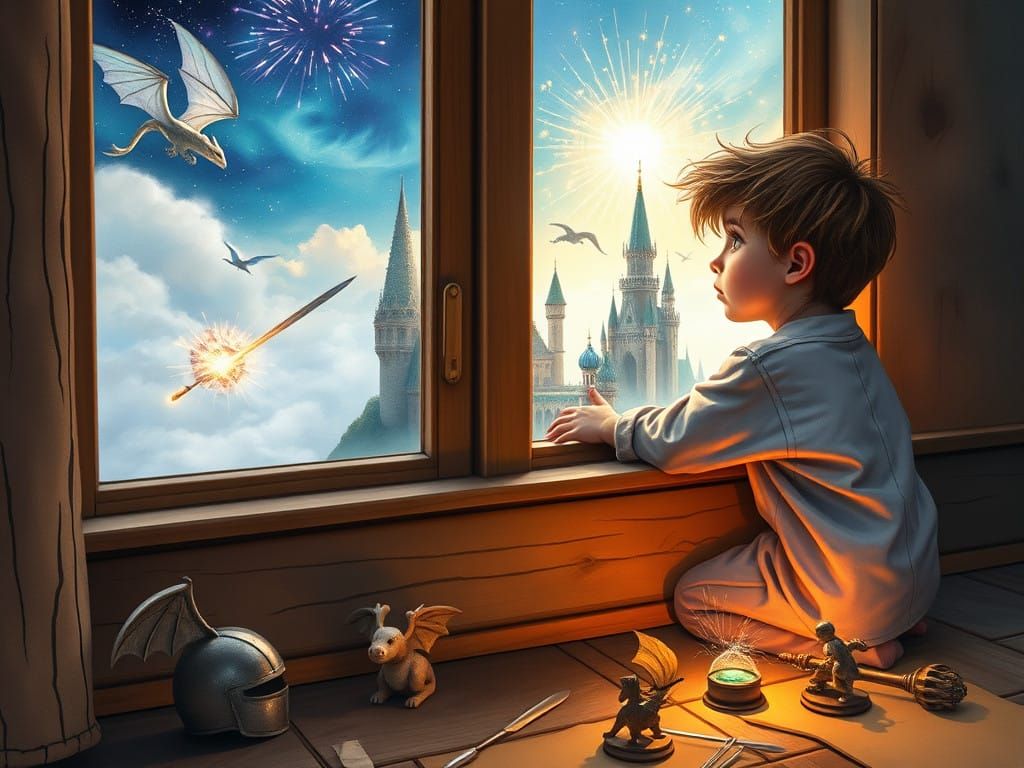 Whimsical Castle Scene in Dreamlike Fantasy Style