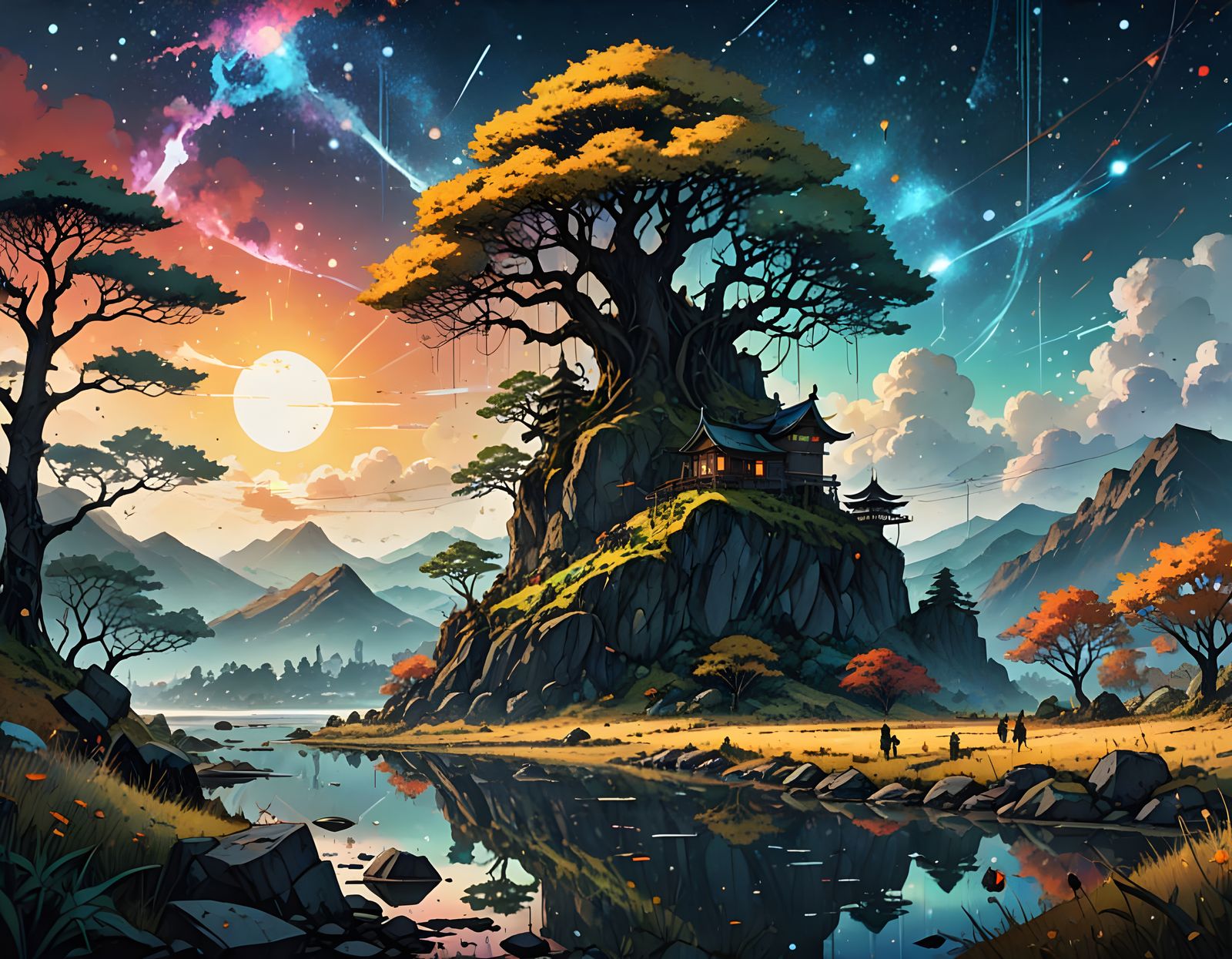 Surreal Landscape Masterpiece in Anime Realism Style