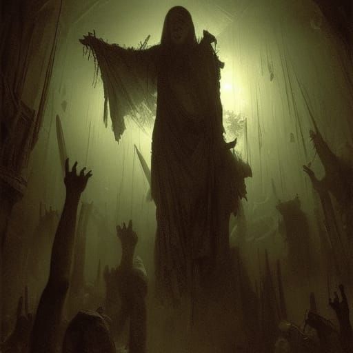 Horrific Average Man in Dark Gothic Style