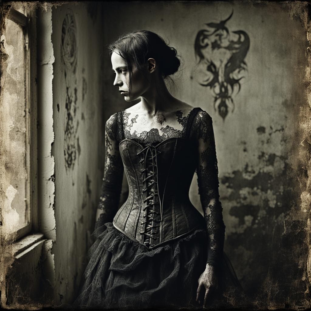 Scorpion in Desolate Asylum: Massurrealist Distressed Photo