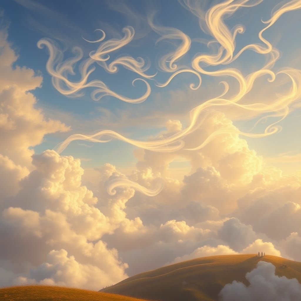 The west wind with a human face puffed out cheeks and blowin...