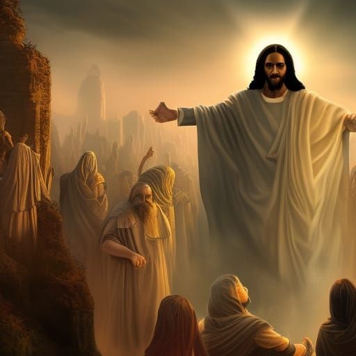 Jesus Christ Resurrecting in Epic Matte Painting