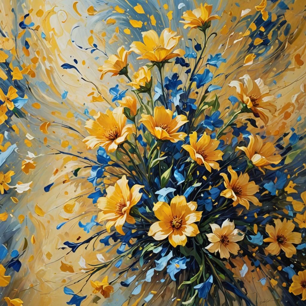 Expressionist Flowers Collide in Fauvist Style