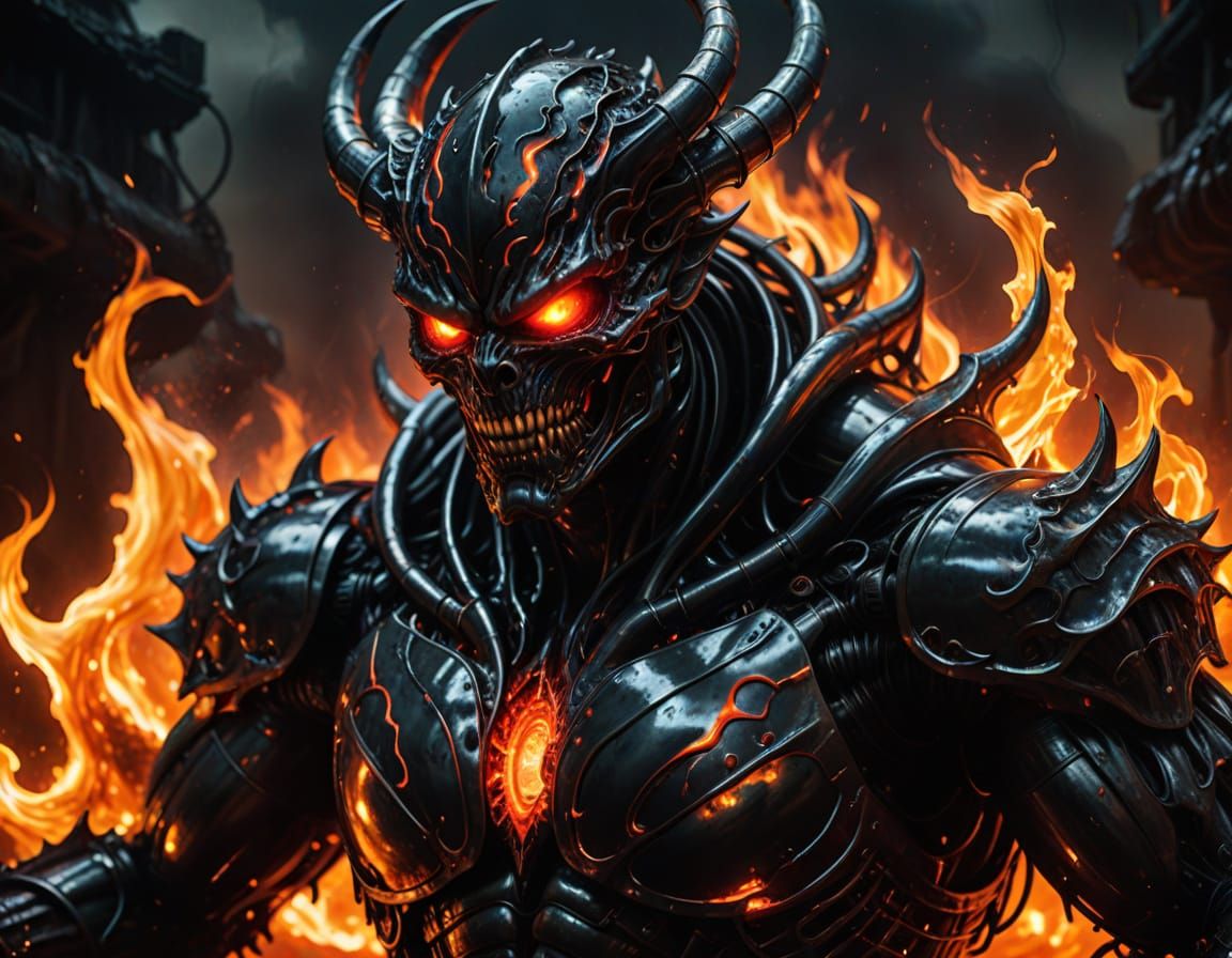 Glowing Metal Abomination Unleashes Hellish Fury