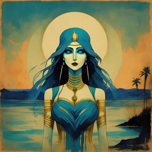 Vibrant Pop Art Siren of the Nile