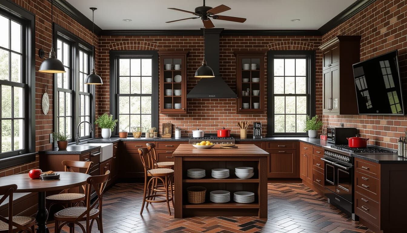 Vibrant Victorian Kitchen with Modern Appliances