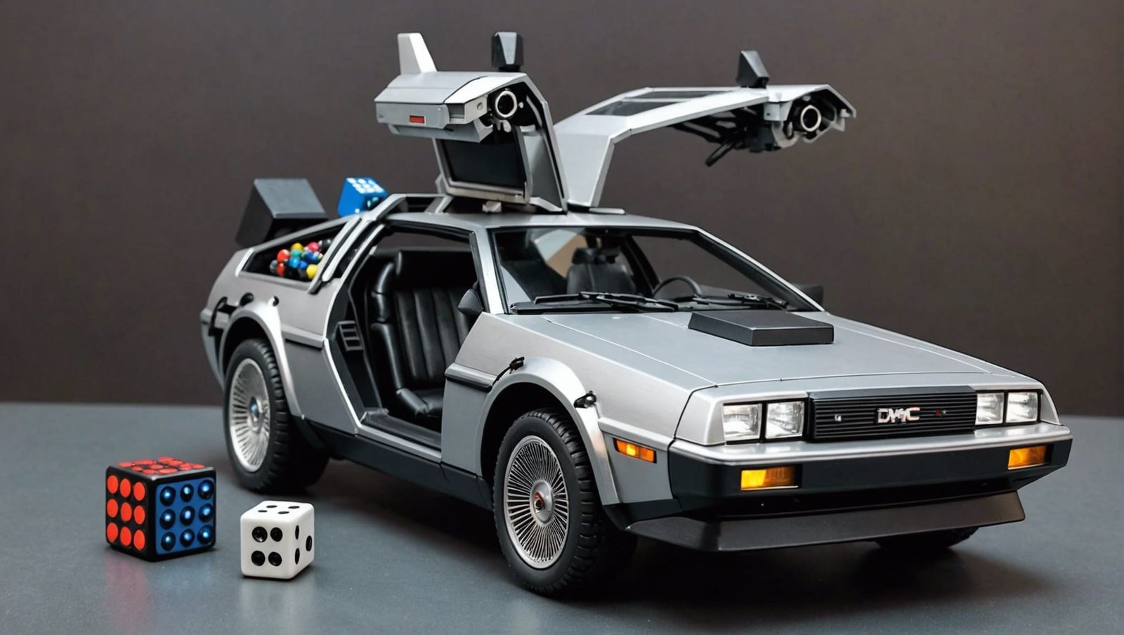 DeLorean Transformer Robot with Afro and Dice
