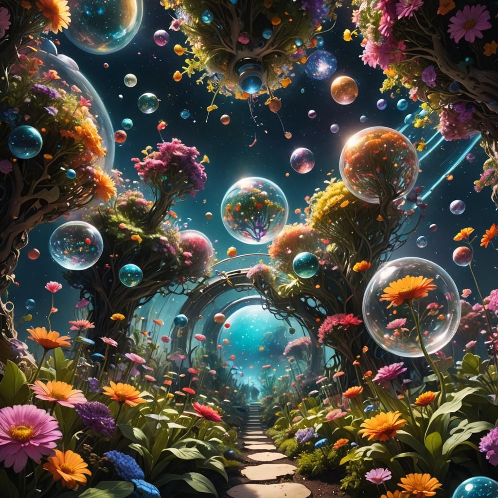 Stardust Flowers in Floating Space Garden