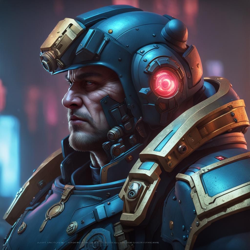 Cyberpunk Space Marine Portrait in 8K Resolution