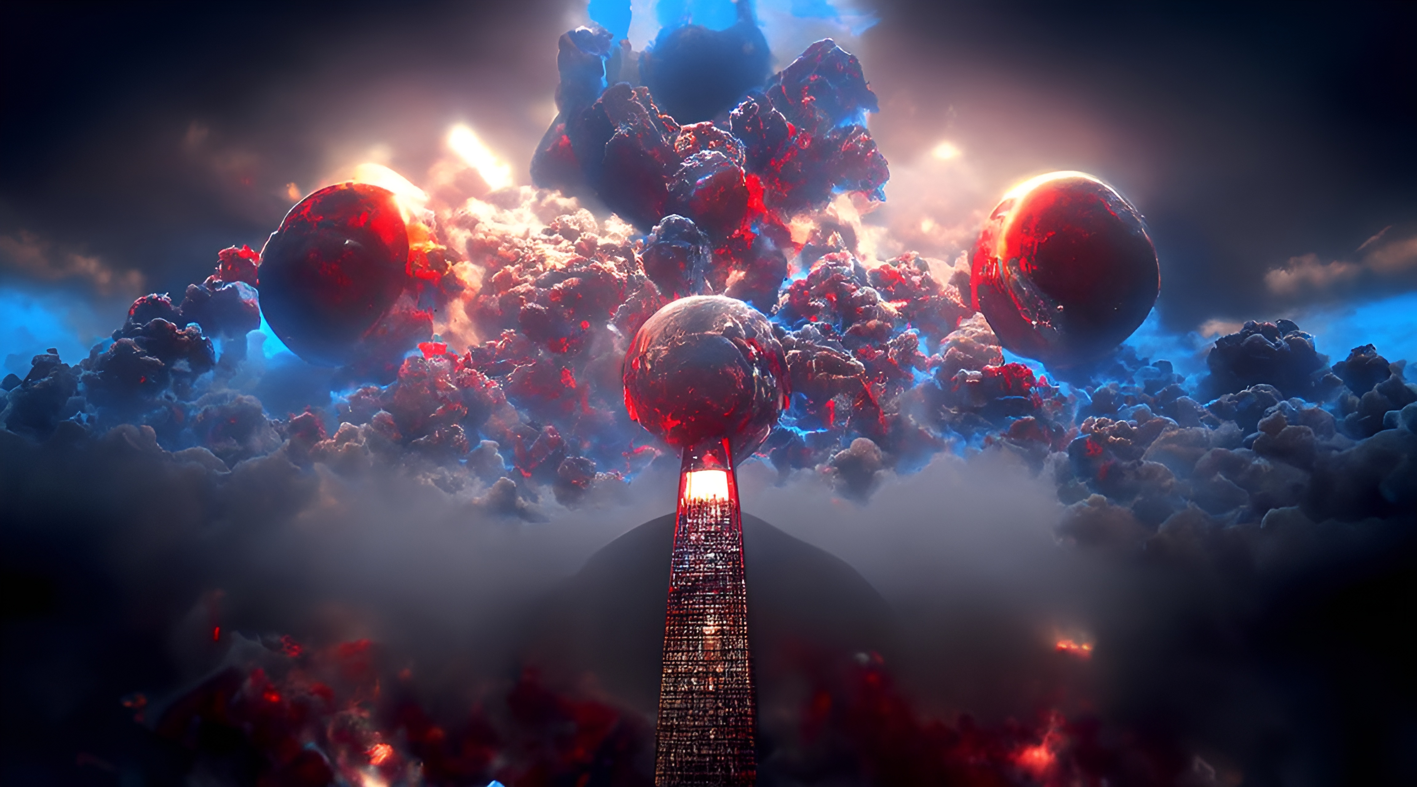 Epic Cinematic Cityscape with Mineral Crystals
