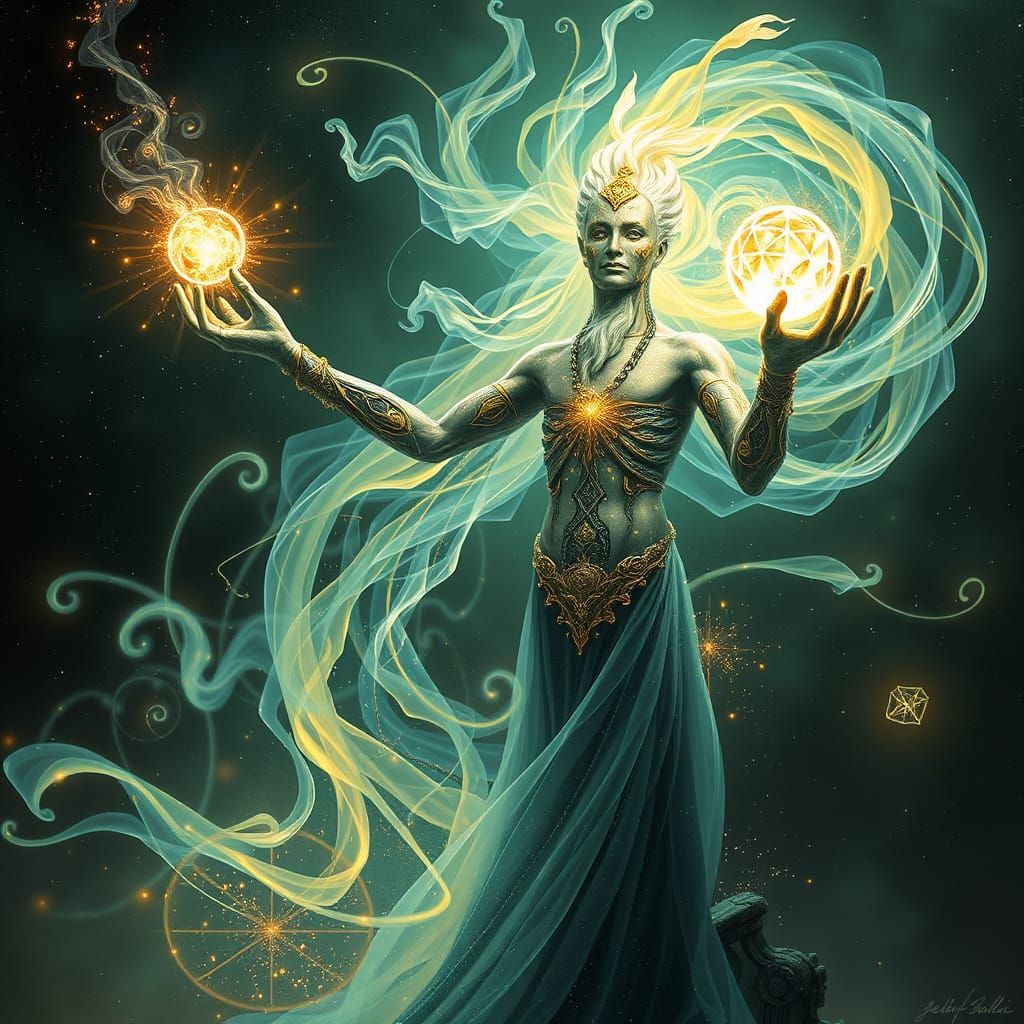 A synthetic genie forms from a quantum engine