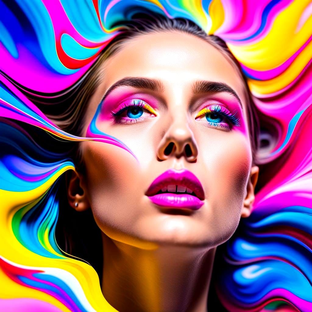 Exploding Head: Vibrant Digital Art in High Resolution