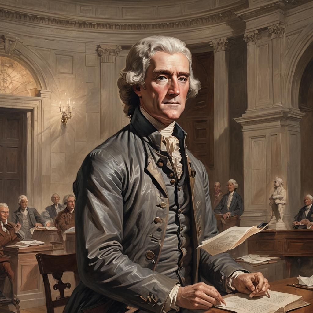Thomas Jefferson writing the Constitution