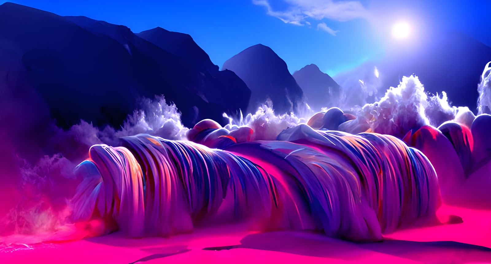 Majestic Tsunami Waves on the Sea Expanse