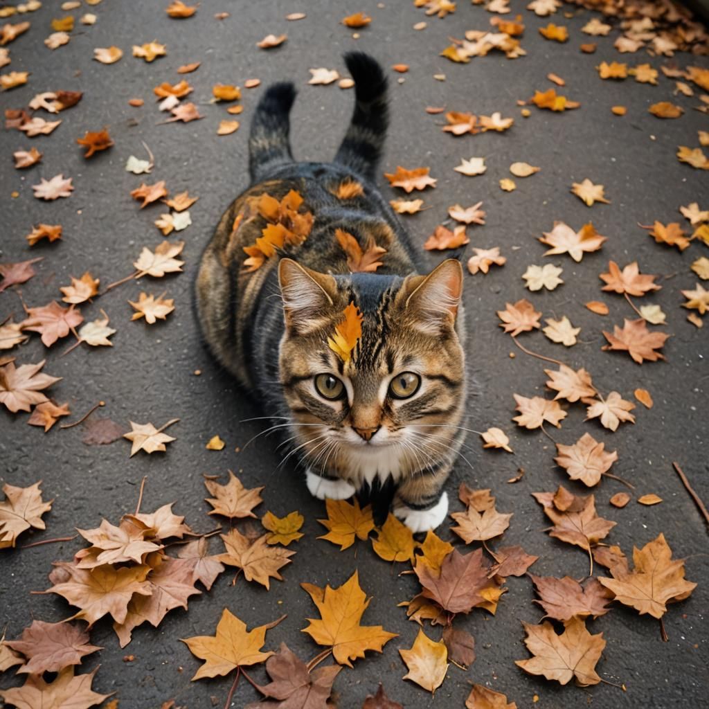Leaf Cat in Natural Light Photography