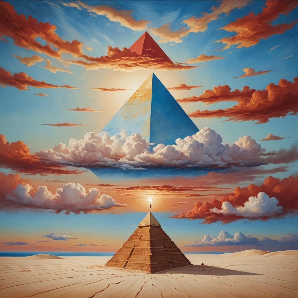 Surreal Dream Landscape with Floating Face