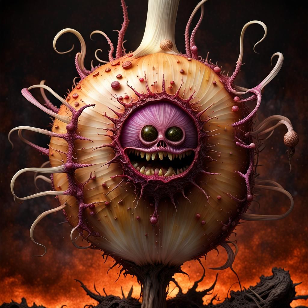 Katana Onion: Surreal Mixed Media Art