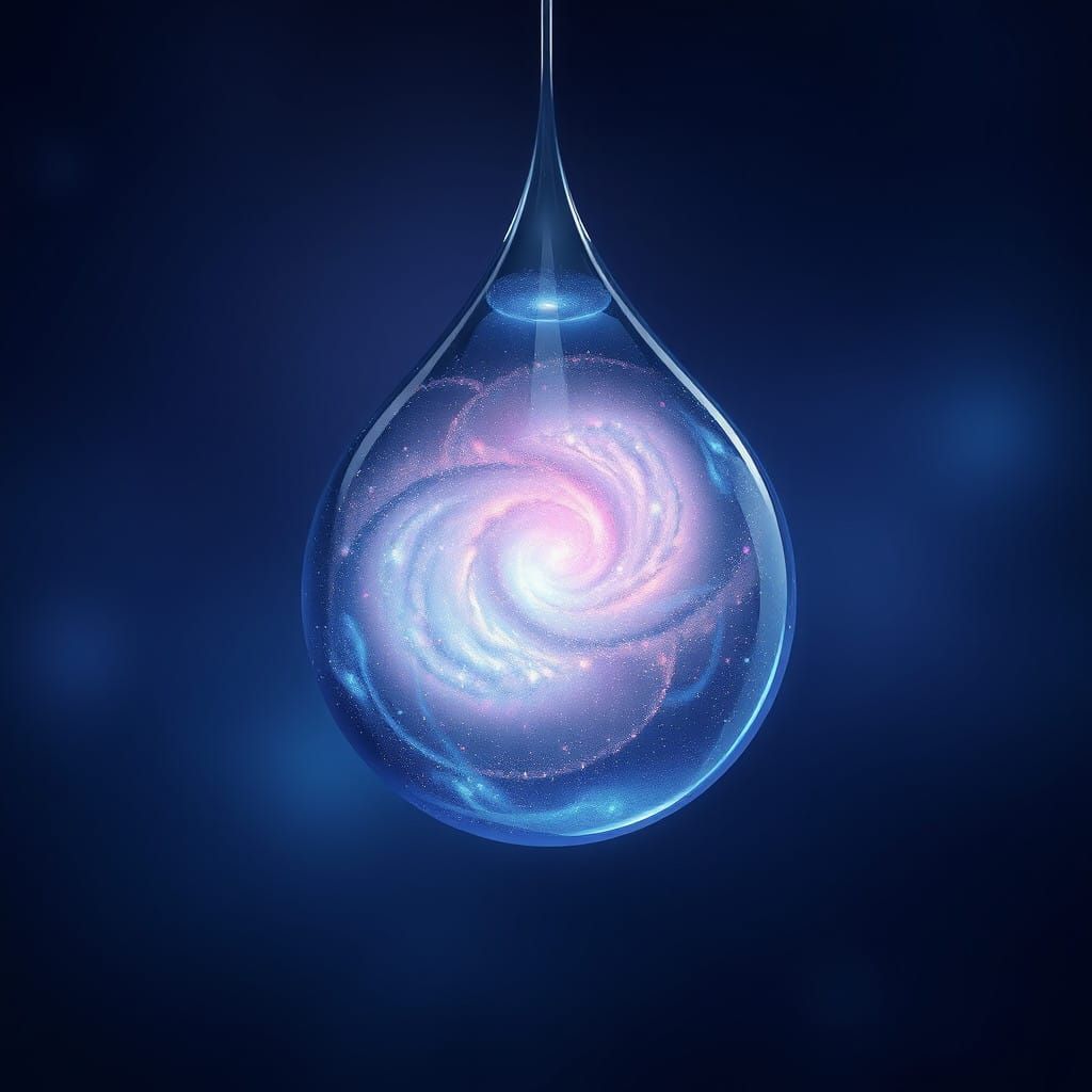 Celestial Vortex in Translucent Droplet - Abstract Cosmic Ar...