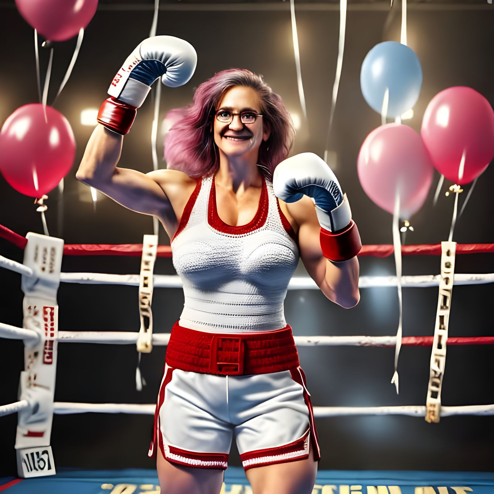 Crocheted Boxing Victory Celebration