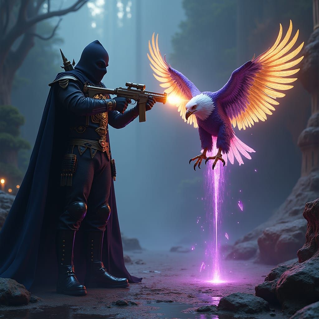 Victorian Policeman Shoots Eagle with Money Bullet