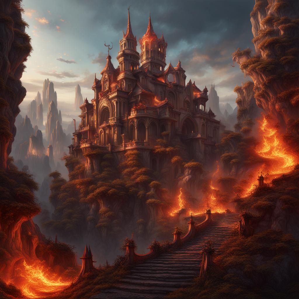 Angry Fire Manticore Concept Art in Deep Color