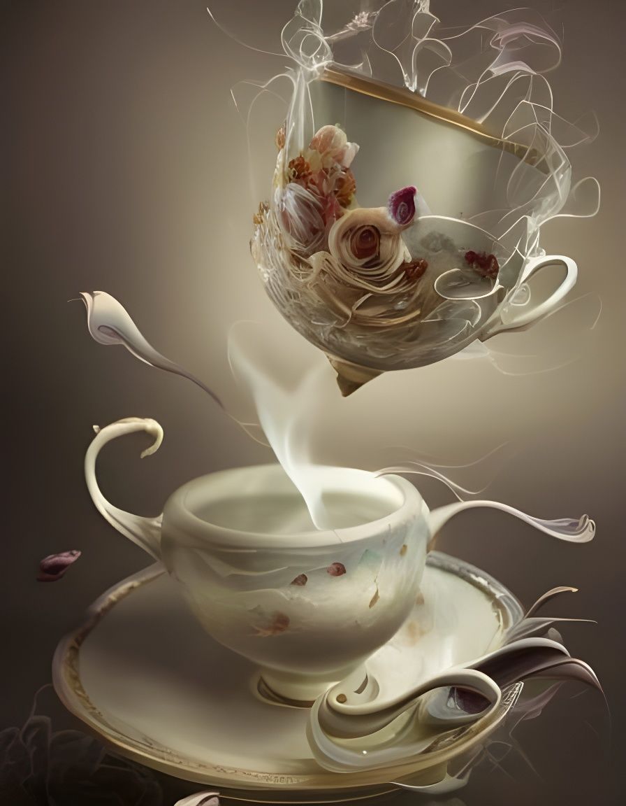 Exploding Teacups in Hyperdetailed Cinematic Style