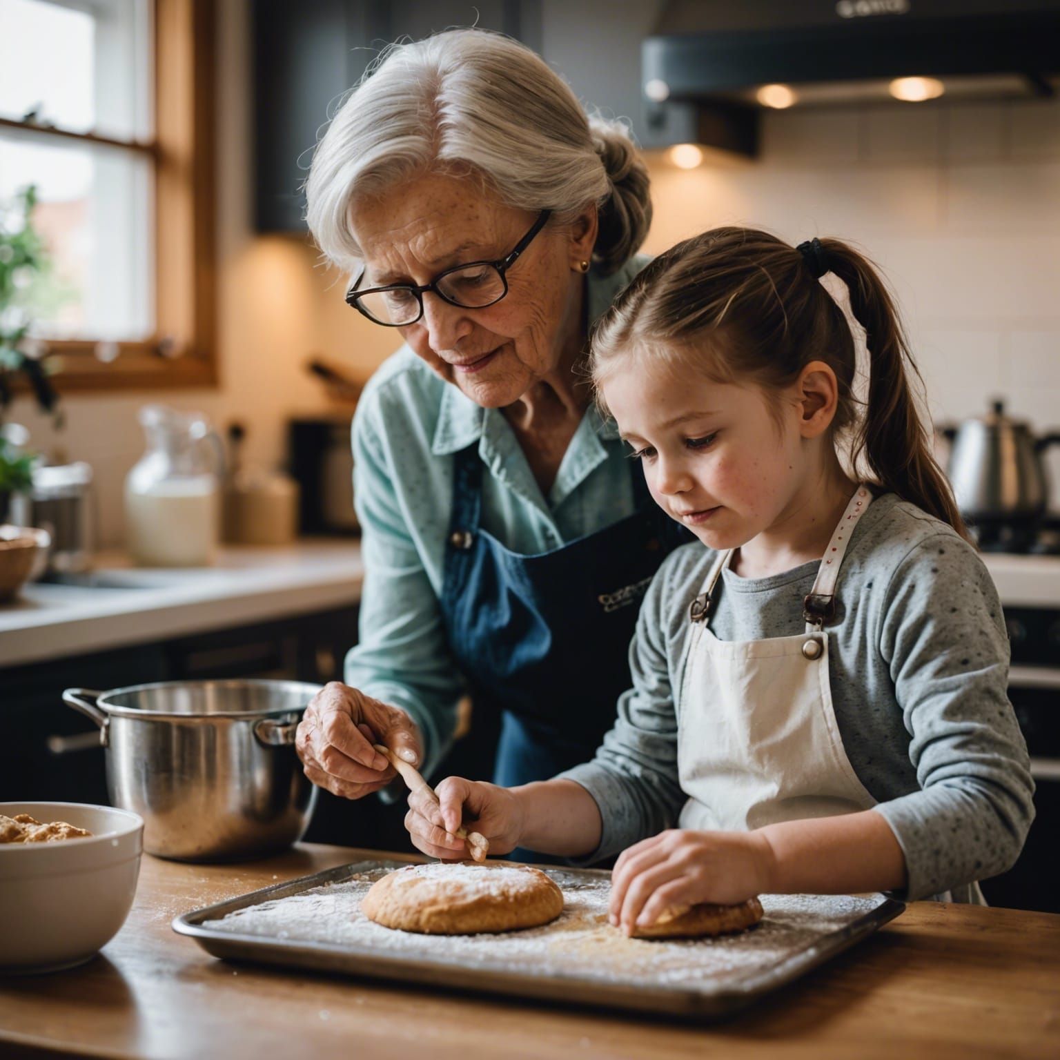 Grandmother and Granddaughter Baking: Professional Photograp...