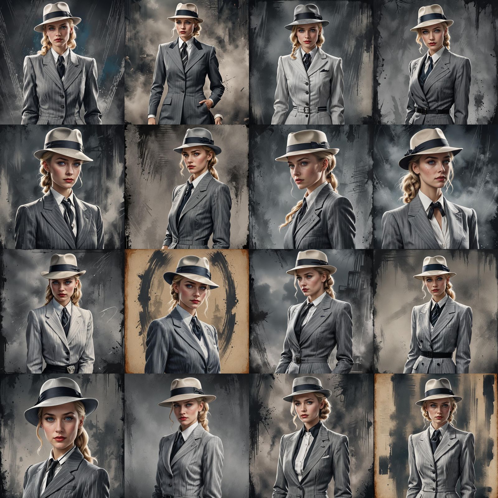 1930s Gangster Woman in Detailed Matte Painting