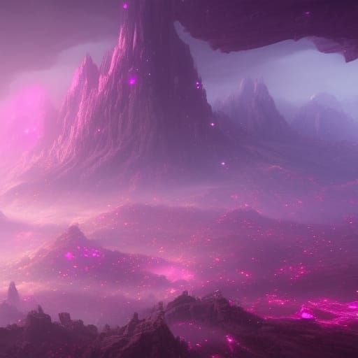 Pink Galaxy: Detailed Fantasy Concept Art in 8K
