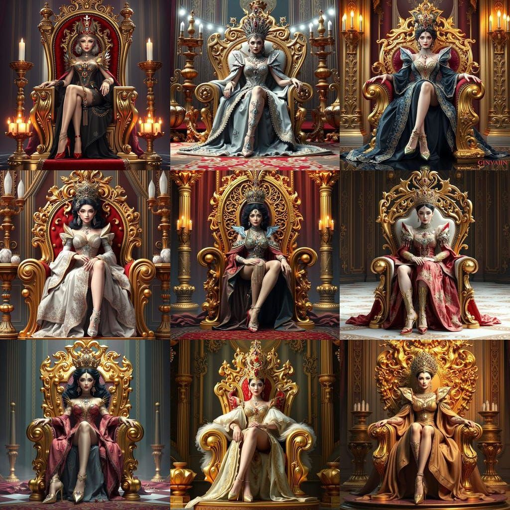 Wealthy Tyrant on Golden Throne: 3D Anime Art