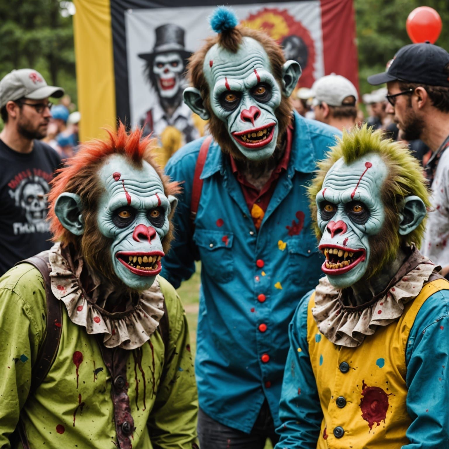 Zombie Monkey Monster Clowns at Arts Festival