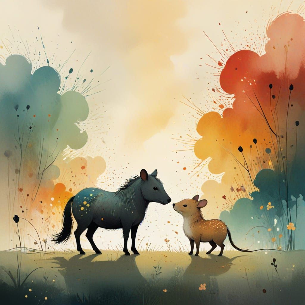 Mouse and Pony Illustration as Digital Art
