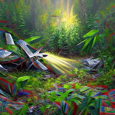 Overgrown Plane Crash in Forest