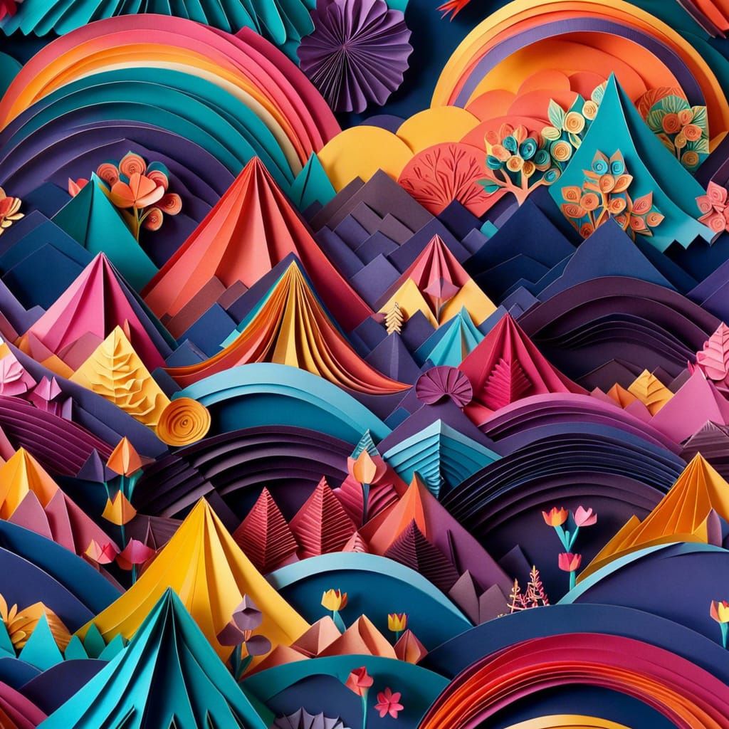 Vibrant Origami Paper World in 8K Resolution