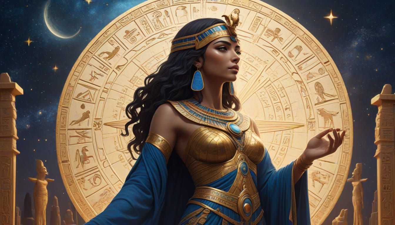 Egyptian Goddess Sopdet Beside Sirius Star Hieroglyph